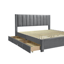 Load image into Gallery viewer, Columbia Super King Fabric Bed Frame with 4 Drawers - Grey