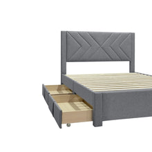 Load image into Gallery viewer, Haydon Double Fabric Bed Frame with 4 Drawers - Light Grey