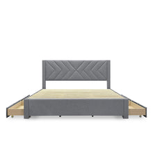 Load image into Gallery viewer, Haydon Super King Fabric Bed Frame with 4 Drawers - Light Grey