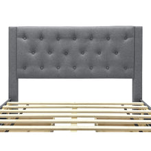 Load image into Gallery viewer, Thornton Double Fabric Bed Frame with 4 Drawers - Light Grey