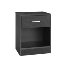 Load image into Gallery viewer, Clayton Bedside Table with Drawer - Black