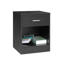 Load image into Gallery viewer, Clayton Bedside Table with Drawer - Black
