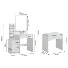 Load image into Gallery viewer, Zinnia 2 Drawer Dressing Table Set 2pcs - White