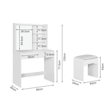 Load image into Gallery viewer, Crocus Dressing Table with Drawers Set 2pcs - White