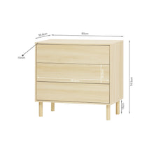Load image into Gallery viewer, Custer 3 Drawers Tallboy - Oak