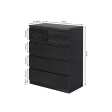 Load image into Gallery viewer, Tongass Wooden 5 Drawers Tallboy - Black