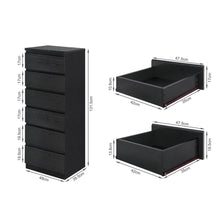 Load image into Gallery viewer, Tongass Wooden 6 Drawers Slim Tallboy - Black