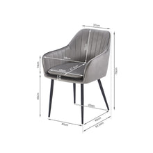 Load image into Gallery viewer, Adelaide Velvet Dining Chairs- Set of 2 - Light Grey