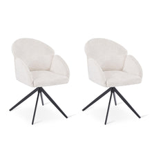 Load image into Gallery viewer, Carmen Boucle Swivel Dining ArmChairs - Set of 2 - Milky White