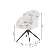 Load image into Gallery viewer, Carmen Boucle Swivel Dining ArmChairs - Set of 2 - Milky White