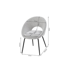 Load image into Gallery viewer, Nimue Fabric Dining Chair - Set of 2 - Greyish White