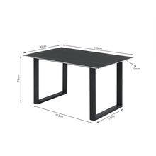 Load image into Gallery viewer, Ainsley Ceramic Dining Table 140 x 90cm - Golden Black