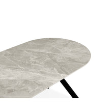 Load image into Gallery viewer, Cedar Gloss Ceramic Dining Table 180 x 90cm - Light Grey + Black