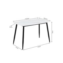 Load image into Gallery viewer, Adley Matt Ceramic Dining Table 120 x 69.5cm - White + Black