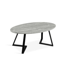 Load image into Gallery viewer, Ursula Oval Coffee Table 120 x 60cm - Grey + Black