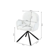 Load image into Gallery viewer, Avery Swivel Fabric Dining Chair - Set of 2 - White