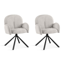 Load image into Gallery viewer, Avery Swivel Fabric Dining Chair - Set Of 2 - Grey