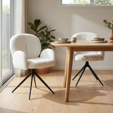 Load image into Gallery viewer, Marlowe Swivel Boucle  Dining Chair - Set of 2 - White