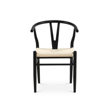 Load image into Gallery viewer, Winter Rope Seat Dining Chair Wishbone Chair Replica - Set of 2 - Black