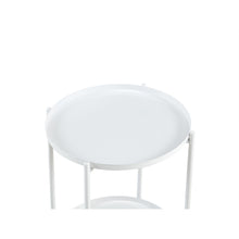 Load image into Gallery viewer, Zen Round Coffee Table with Shelf - White