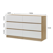 Load image into Gallery viewer, Harris 6 Drawers Low Boy - Oak + White