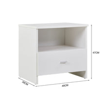 Load image into Gallery viewer, Makalu Wooden Bedside Table Nightstand - White