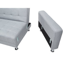 Load image into Gallery viewer, Minnesota 5 Seater Sofa Bed Futon with Chaise - Grey