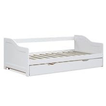 Load image into Gallery viewer, Laila Single Wooden Trundle Bed Frame - White