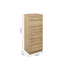 Load image into Gallery viewer, Harris 6 Drawers Slim Tallboy - Oak