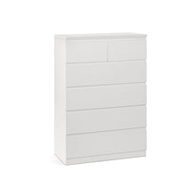 Load image into Gallery viewer, Tongass Wooden Tallboy 6 Drawers - White