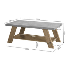 Load image into Gallery viewer, Tommie Rectangular Coffee Table - Cement + Oak