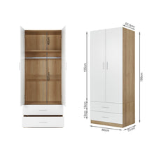 Load image into Gallery viewer, Harris 2 Door Wardrobe with Drawers - Oak + White