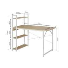 Load image into Gallery viewer, Kendahl 120cm Computer Desk with Bookshelf - White