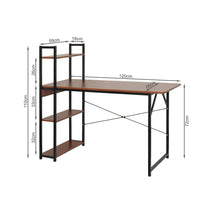 Load image into Gallery viewer, Kendahl 120CM Computer Desk with Bookshelf - Black (0.066m3 - 15.5kg)