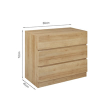 Load image into Gallery viewer, Harris 3 Drawers Tallboy - Oak