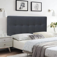 Load image into Gallery viewer, Susan King Single Fabric Upholstered Headboard - Charcoal