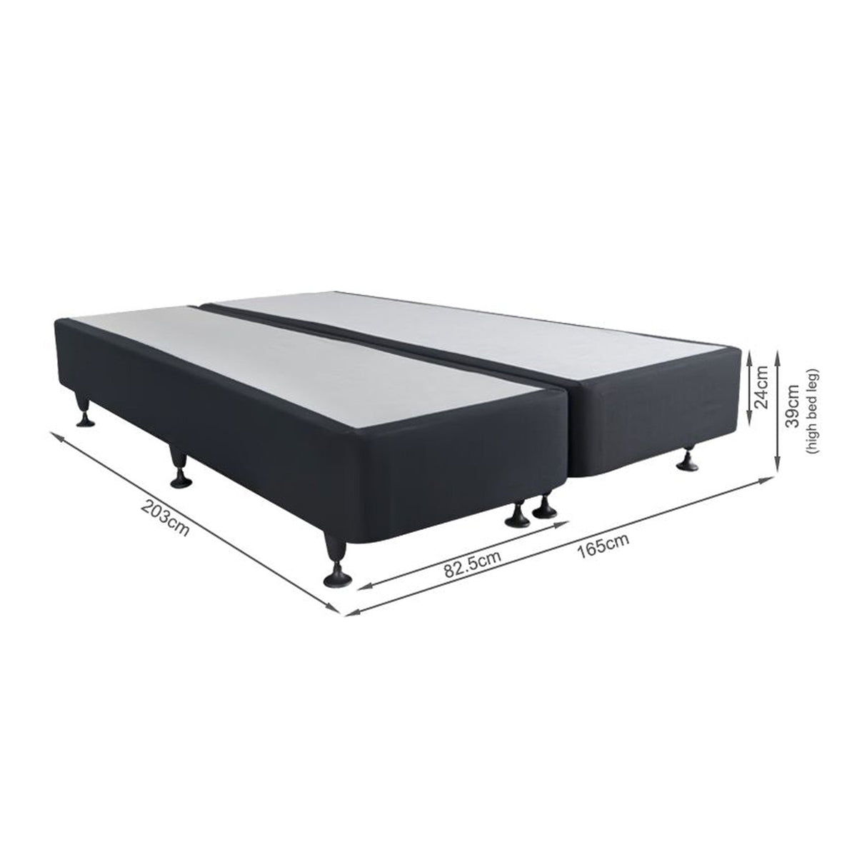 Vinson Fabric King Split Bed Base - Black