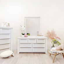 Load image into Gallery viewer, LINCOLN Soild Wood 7 Drawer Dresser with Mirror - WHITE