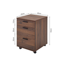 Load image into Gallery viewer, Nakia 3 Drawer Filing Cabinet - Walnut