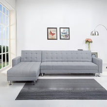 Load image into Gallery viewer, Minnesota 5 Seater Sofa Bed Futon with Chaise - Grey