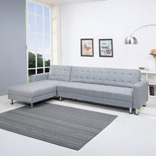 Load image into Gallery viewer, Minnesota 5 Seater Sofa Bed Futon with Chaise - Grey