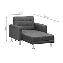 Load image into Gallery viewer, Colorado 3 Seater Sofa Bed Futon with Chaise - Dark Grey