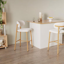 Load image into Gallery viewer, Indigo Fabric Bar Stool - Set of 2 - Beige