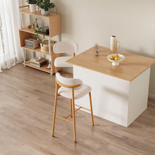 Load image into Gallery viewer, Indigo Fabric Bar Stool - Set of 2 - Beige