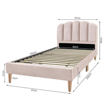 Load image into Gallery viewer, Daisy Velvet Single Bed Frame - Champagne Pink