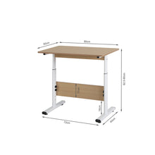Load image into Gallery viewer, Hector 80cm Height-Adjustable Computer Desk - Maple + White