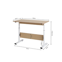 Load image into Gallery viewer, Hector 100cm Height-Adjustable Computer Desk - Maple + White