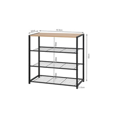 Load image into Gallery viewer, Milton 4 Tier Storage Shelf - Maple + Black