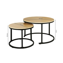 Load image into Gallery viewer, Nasser Nesting Coffee Table - Set of 2 - Natural + Black