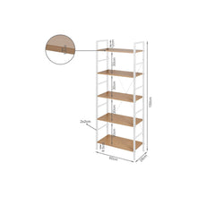 Load image into Gallery viewer, Hikuai 5 Tier Bookshelf - Natural + White